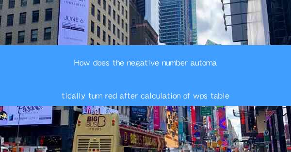 How does the negative number automatically turn red after ca